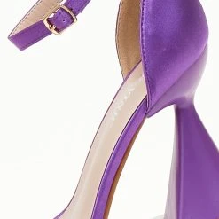 The Fashion Project Πέδιλα σατέν με ιδιαίτερο τακούνι - Μωβ -Γόβες Εκπτώσεις pedila saten me idiaitero takouni 107242 5eiv