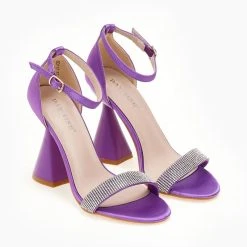 The Fashion Project Πέδιλα σατέν με ιδιαίτερο τακούνι - Μωβ -Γόβες Εκπτώσεις pedila saten me idiaitero takouni 107242 eg1l 1