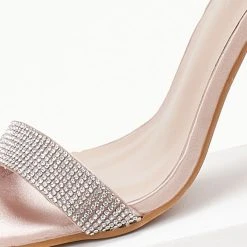 The Fashion Project Πέδιλα σατέν με ιδιαίτερο τακούνι - Σομόν -Γόβες Εκπτώσεις pedila saten me idiaitero takouni 107243 uxxj 1