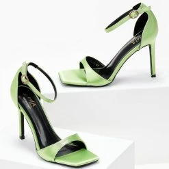 The Fashion Project Πέδιλα σατέν με μπαρέτα - Πράσινο -Γόβες Εκπτώσεις pedila saten me mpareta 103897 2mmt