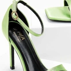 The Fashion Project Πέδιλα σατέν με μπαρέτα - Πράσινο -Γόβες Εκπτώσεις pedila saten me mpareta 103897 ic1v