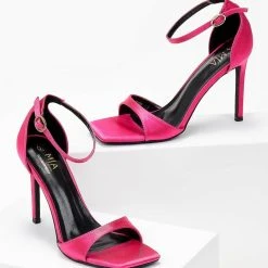 The Fashion Project Πέδιλα σατέν με μπαρέτα - Φούξια -Γόβες Εκπτώσεις pedila saten me mpareta 103898 wrkk 1