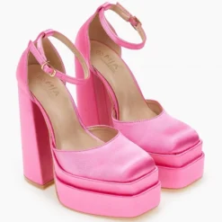 The Fashion Project Γόβες σατέν με ψηλή φιάπα - Φούξια -Γόβες Εκπτώσεις pedila saten me psili fiapa 103726 rw74