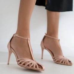 Πέδιλα σατέν με ρετρό σχέδιο Tfp Exclusive - Nude