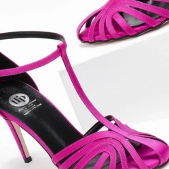 Πέδιλα σατέν με ρετρό σχέδιο Tfp Exclusive - Magenta -Γόβες Εκπτώσεις pedila saten me retro sxedio tfp exclusive 108376 cy8c