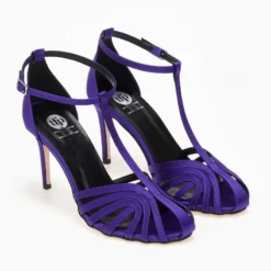 Πέδιλα σατέν με ρετρό σχέδιο Tfp Exclusive - Μωβ -Γόβες Εκπτώσεις pedila saten me retro sxedio tfp exclusive 108377 sls4