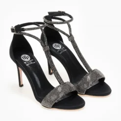 Πέδιλα σατέν με Strass Tfp - Μαύρο -Γόβες Εκπτώσεις pedila saten me strass tfp 108637 x45r