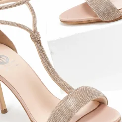 Πέδιλα σατέν με Strass Tfp - Nude -Γόβες Εκπτώσεις pedila saten me strass tfp 108638 cw2o