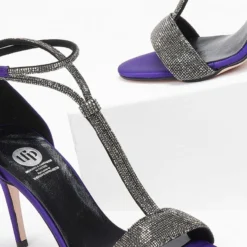 Πέδιλα σατέν με Strass Tfp - Μωβ -Γόβες Εκπτώσεις pedila saten me strass tfp 108981 4ka4