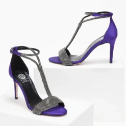 Πέδιλα σατέν με Strass Tfp - Μωβ -Γόβες Εκπτώσεις pedila saten me strass tfp 108981 ec4n