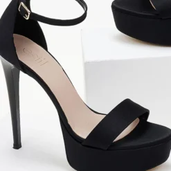 Estil Πέδιλα σατέν TFP με κλειστή φτέρνα - Μαύρο -Γόβες Εκπτώσεις pedila saten tfp me kleisti fterna 104192 8rts 1