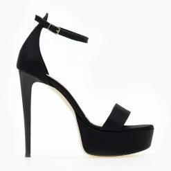 Estil Πέδιλα σατέν TFP με κλειστή φτέρνα - Μαύρο