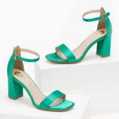 Πέδιλα σατέν TFP με λεπτή φάσα - Πράσινο -Γόβες Εκπτώσεις pedila saten tfp me lepti fasa 100170 bdh3