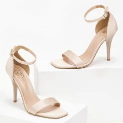 Πέδιλα σατέν TFP με μπαρέτα - Nude -Γόβες Εκπτώσεις pedila saten tfp me mpareta 100764 9krm