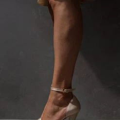 Πέδιλα σατέν TFP με μπαρέτα - Nude -Γόβες Εκπτώσεις pedila saten tfp me mpareta 100764 zoxe