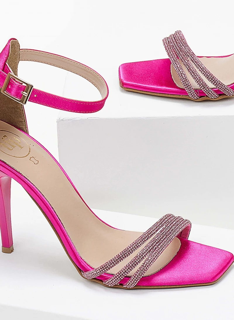 Πέδιλα σατέν TFP με Strass λουράκια - Φούξια 6 Πέδιλα σατέν TFP με Strass λουράκια - Φούξια - Image 6