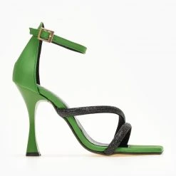 Πέδιλα σατέν με Strass TFP - Πράσινο -Γόβες Εκπτώσεις pedila sate΄n me strass tfp 107821 3ti8