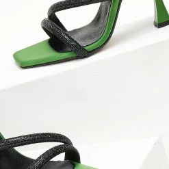 Πέδιλα σατέν με Strass TFP - Πράσινο -Γόβες Εκπτώσεις pedila sate΄n me strass tfp 107821 6ozw 1