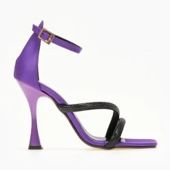 Πέδιλα σατέν με Strass TFP - Μωβ -Γόβες Εκπτώσεις pedila sate΄n me strass tfp 107822 bj0z 1