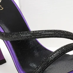 Πέδιλα σατέν με Strass TFP - Μωβ -Γόβες Εκπτώσεις pedila sate΄n me strass tfp 107822 mcam