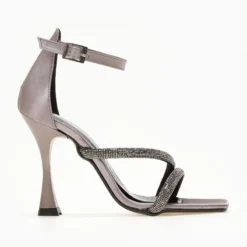 Πέδιλα σατέν με Strass TFP - Ατσαλί -Γόβες Εκπτώσεις pedila sate΄n me strass tfp 107823 nvao 1