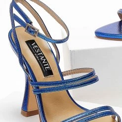 The Fashion Project Πέδιλα σε μεταλλικά χρώματα - Μπλε -Γόβες Εκπτώσεις pedila se metallika xrwmata 104664 rarl