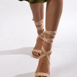 The Fashion Project Πέδιλα Suede με κορδόνια - Μπεζ