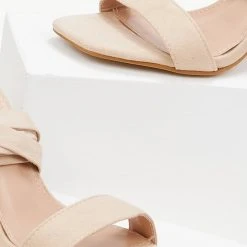 The Fashion Project Πέδιλα Suede με κορδόνια - Μπεζ -Γόβες Εκπτώσεις pedila suede me kordonia 100352 gu8o