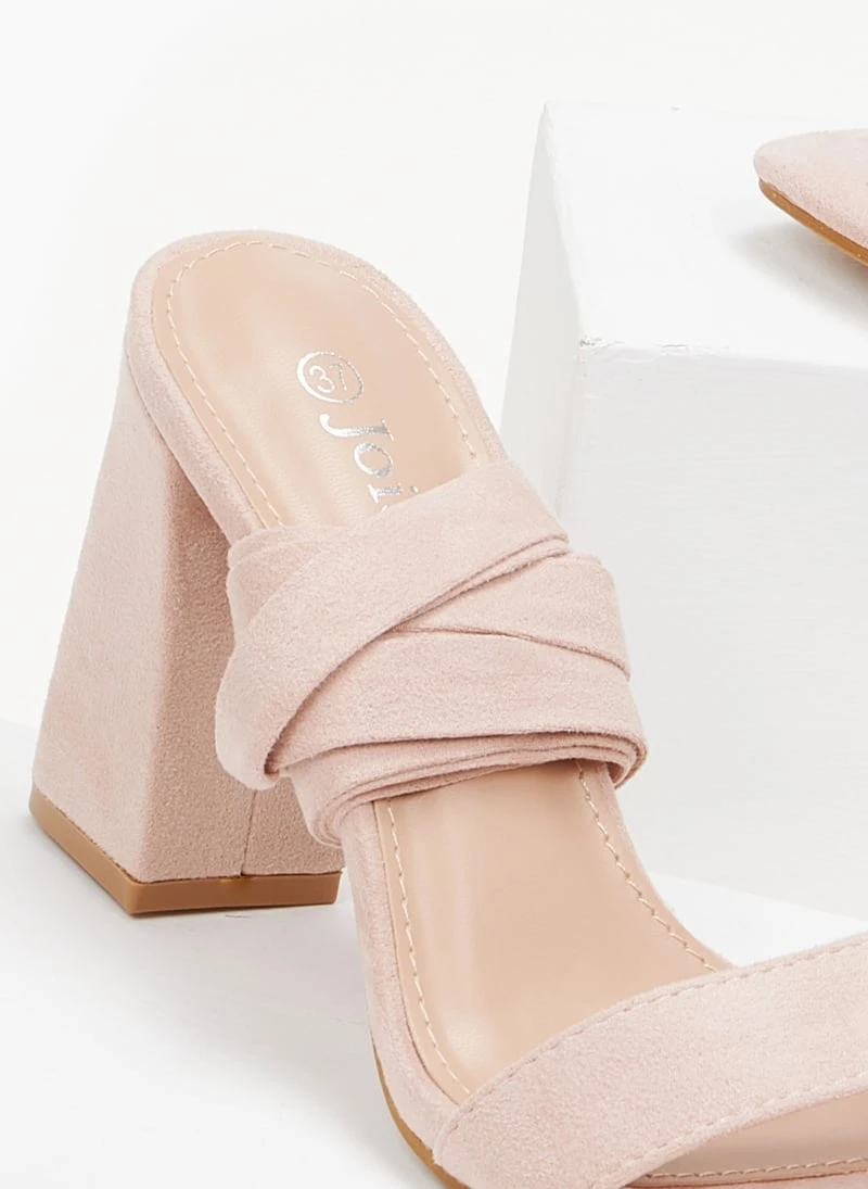 The Fashion Project Πέδιλα Suede με κορδόνια - Ροζ 3 The Fashion Project Πέδιλα Suede με κορδόνια - Ροζ - Image 3