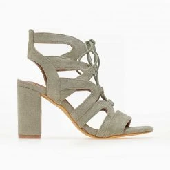 The Fashion Project Πέδιλα Suede με κορδόνια - Βεραμάν