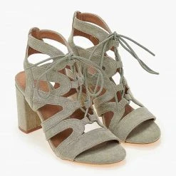 The Fashion Project Πέδιλα Suede με κορδόνια - Βεραμάν -Γόβες Εκπτώσεις pedila suede me kordonia 103978 k5av