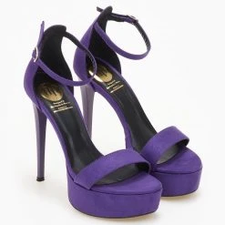 Πέδιλα Suede με μπαρέτα Tfp - Μωβ -Γόβες Εκπτώσεις pedila suede me mpareta tfp 109187 jprp