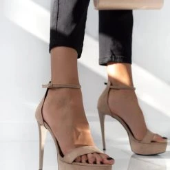 Πέδιλα Suede με μπαρέτα Tfp - Μπεζ