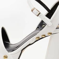 Πέδιλα TFP με Block Heel τακούνι - Λευκό -Γόβες Εκπτώσεις pedila tfp me block heel takouni 102174 slvg 1