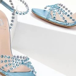 Πέδιλα TFP με διαφάνεια και πέτρες - Γαλάζιο -Γόβες Εκπτώσεις pedila tfp me diafaneia kai petres 104257 gn1x