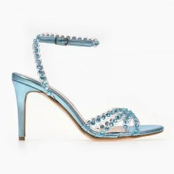 Πέδιλα TFP με διαφάνεια και πέτρες - Γαλάζιο -Γόβες Εκπτώσεις pedila tfp me diafaneia kai petres 104257 lp5t