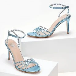 Πέδιλα TFP με διαφάνεια και πέτρες - Γαλάζιο -Γόβες Εκπτώσεις pedila tfp me diafaneia kai petres 104257 mvvy