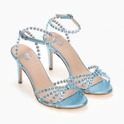 Πέδιλα TFP με διαφάνεια και πέτρες - Γαλάζιο -Γόβες Εκπτώσεις pedila tfp me diafaneia kai petres 104257 nbep