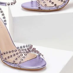 Πέδιλα TFP με διαφάνεια και πέτρες - Λιλά -Γόβες Εκπτώσεις pedila tfp me diafaneia kai petres 104258 ldrx