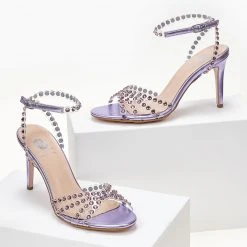 Πέδιλα TFP με διαφάνεια και πέτρες - Λιλά -Γόβες Εκπτώσεις pedila tfp me diafaneia kai petres 104258 wsca