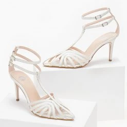 Πέδιλα TFP Retro με διπλή μπαρέτα - Λευκό 9 Πέδιλα TFP Retro με διπλή μπαρέτα - Λευκό -Γόβες Εκπτώσεις pedila tfp me dipli mpareta 103571 y1bj