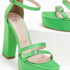 Πέδιλα TFP με διπλό λουράκι - Λαχανί -Γόβες Εκπτώσεις pedila tfp me diplo louraki 104974 zyyj