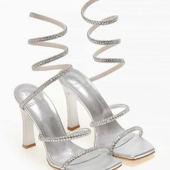 Πέδιλα TFP με έλασμα και κρύσταλλα - Ασημί -Γόβες Εκπτώσεις pedila tfp me elasma kai krustalla 104691 y1ua 1