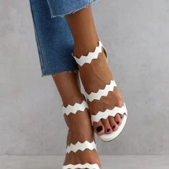 Πέδιλα TFP με φερμουάρ στο πίσω μέρος - Λευκό