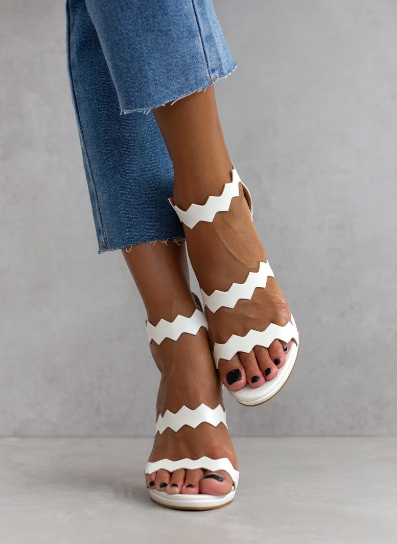 Πέδιλα TFP με φερμουάρ στο πίσω μέρος - Λευκό 1 Πέδιλα TFP με φερμουάρ στο πίσω μέρος - Λευκό