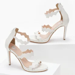 Πέδιλα TFP με φερμουάρ στο πίσω μέρος - Λευκό -Γόβες Εκπτώσεις pedila tfp me fermouar sto pisw meros 104270 3yxk