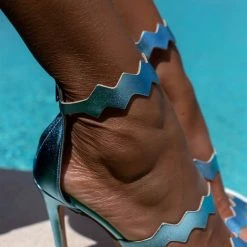 Πέδιλα TFP με φερμουάρ στο πίσω μέρος - Γαλάζιο -Γόβες Εκπτώσεις pedila tfp me fermouar sto pisw meros 104272 h8fk 1