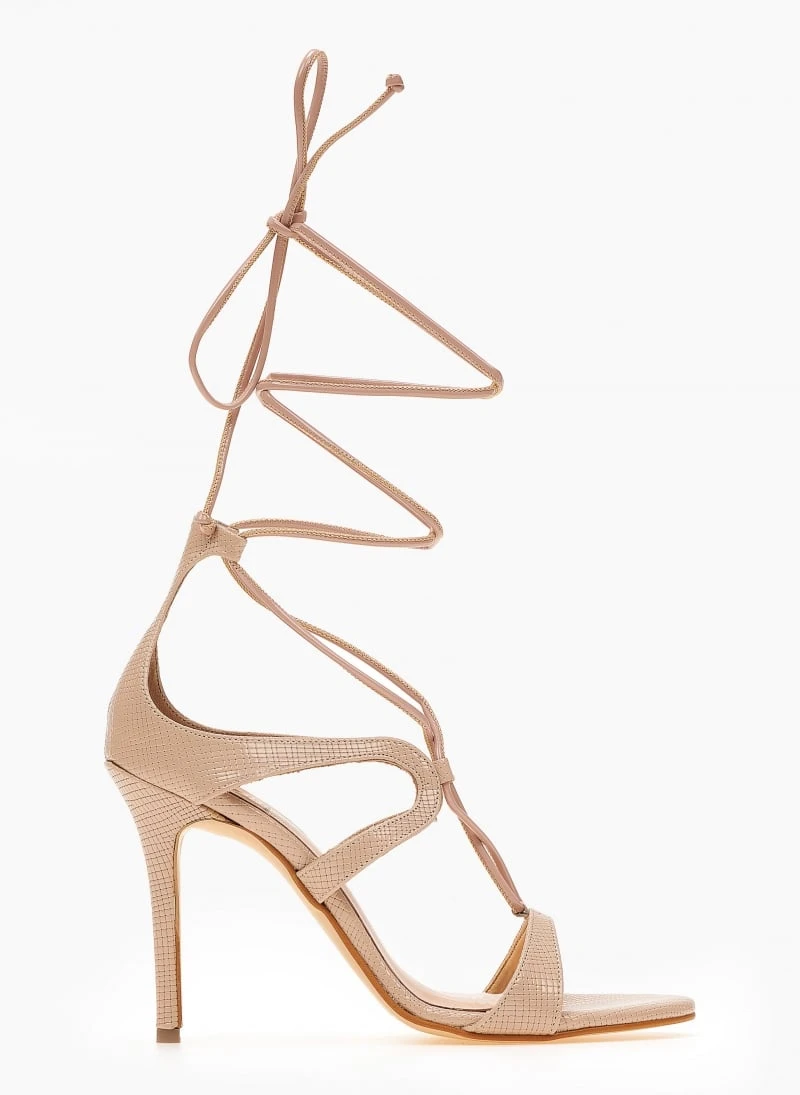 Πέδιλα Tfp με κορδόνια και ανάγλυφο σχέδιο - Μπεζ 2 Πέδιλα Tfp με κορδόνια και ανάγλυφο σχέδιο - Μπεζ - Image 2