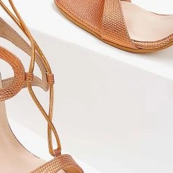 Πέδιλα Tfp με κορδόνια και ανάγλυφο σχέδιο - Πορτοκαλί -Γόβες Εκπτώσεις pedila tfp me kordonia kai anaglufo sxedio 102172 od1b