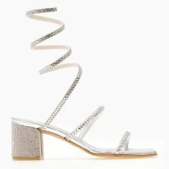 Πέδιλα TFP με κρύσταλλα - Ασημί -Γόβες Εκπτώσεις pedila tfp me krustalla 105390 wd66